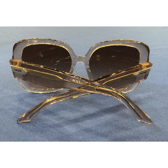QUAY Full Glam Sunglasses Cat 2 209 Dramatic Oversized Square Doe Brown Fawn - Picture 8 of 11